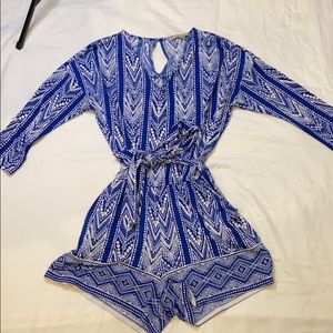 Blue and white Romper